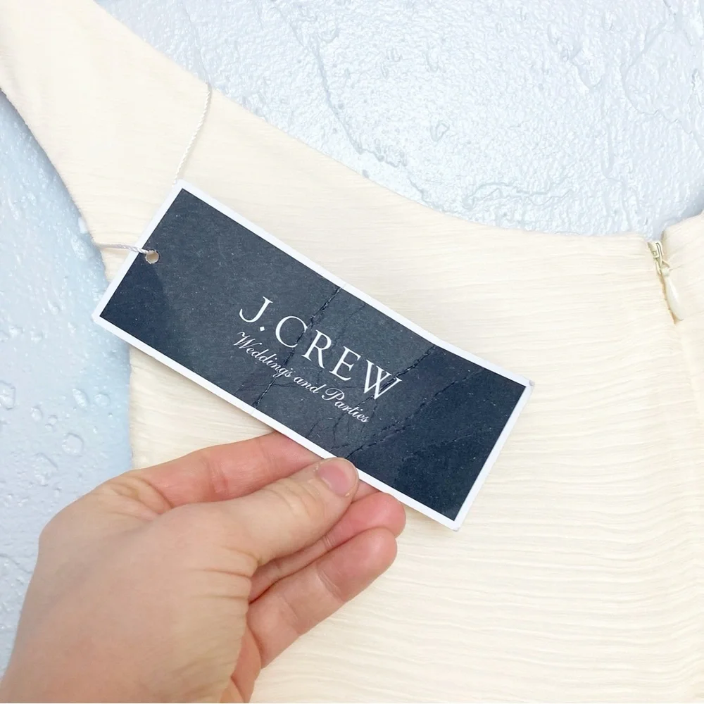 J. Crew Champagne Heidi Silk Chiffon Dress 6